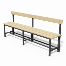 Banc de vestiaire simple XP avec porte-chaussures et dossier - Le mètre linéaire