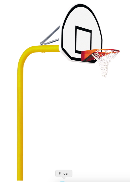 But de basket-ball US 305. Version avec panneaux en fibre de verre forme rectangulaire 120x90 cm