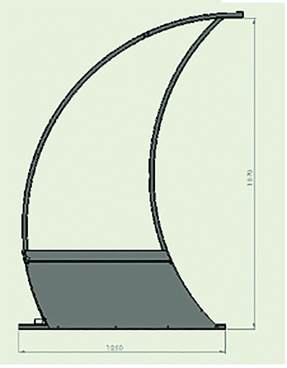 Abri de touche Club « Heavy metal » Arrière en tôle acier - Longueur 3,00 ml - 6 places